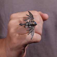 Load image into Gallery viewer, Skeleton Spider Ring. Gift for Him. Handmade Ring. 925Silver Ring. Skull Ring.