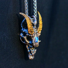 Load image into Gallery viewer, Skeleton Dragon Pendant. Handmade necklace. Sterling Silver. Gift For Him.