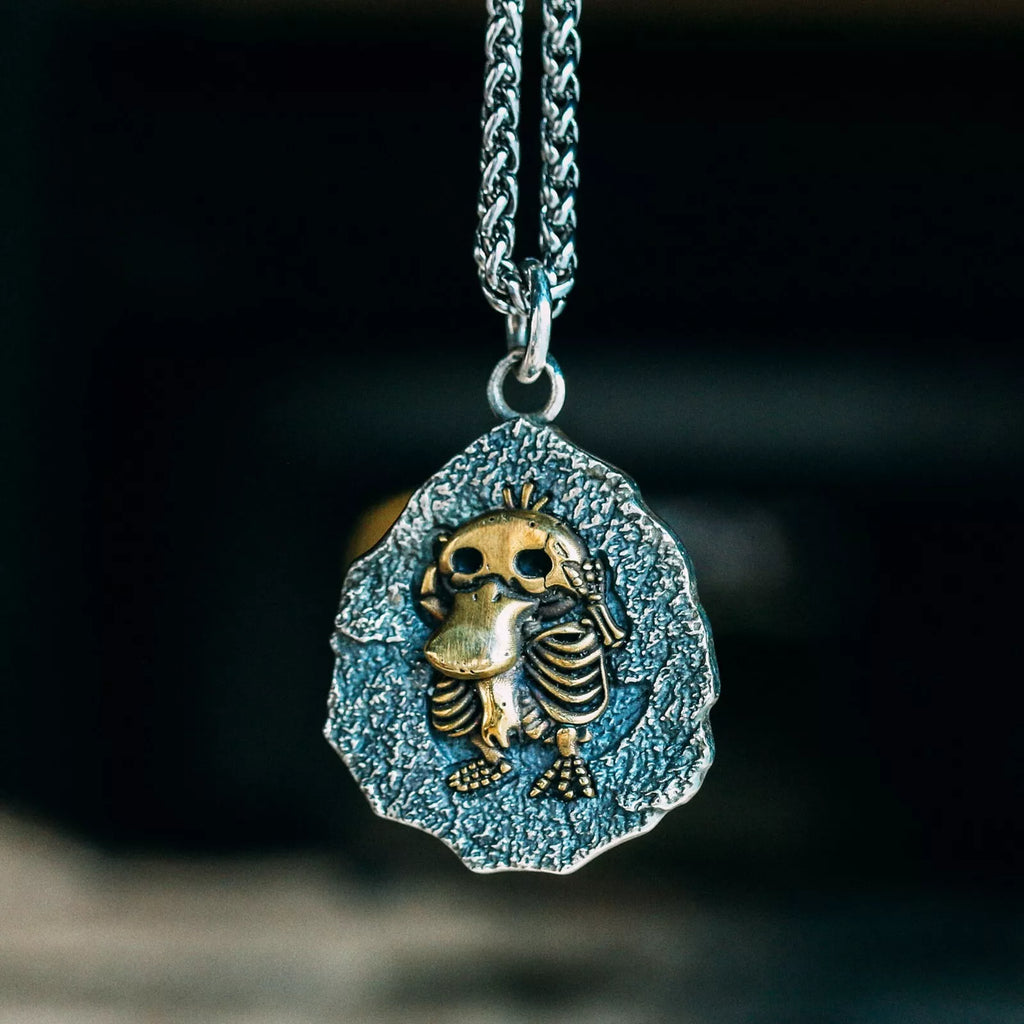 Sterling Silver Platypus Fossil Pendant, Duck Charm, Handmade Necklace.