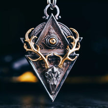 Load image into Gallery viewer, 925 silver God&#39;s eye pendant, Antler pendant, Christmas gift. Elk pendant