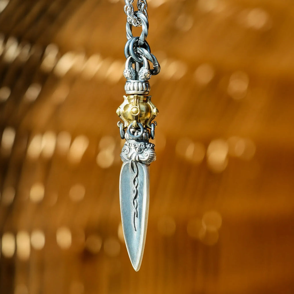 Sacred Instrument Pendant. Gift for Him. Handmade Necklace. Fidget Item.