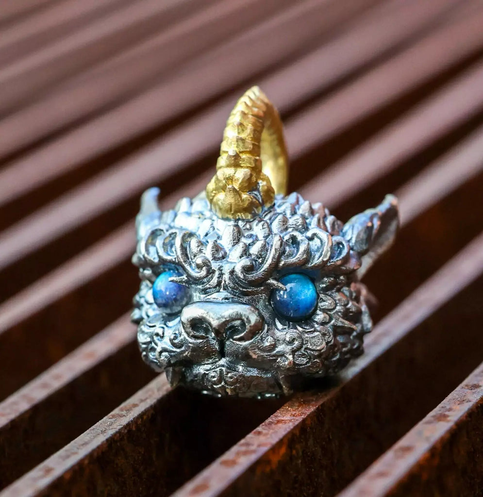 Mythical Beast Pendant. Gift for Him. Handmade Necklace. Sterling Silver Pendant