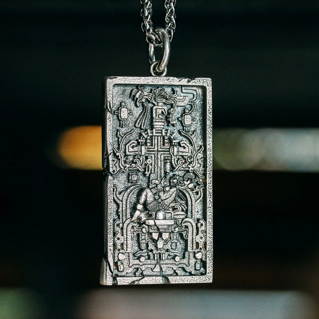 Mayan rocket Pendant. 925 silver necklace. Handmade necklace, Gifts for him.
