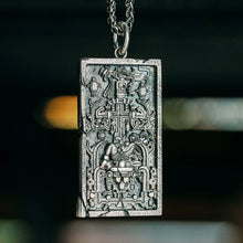 Load image into Gallery viewer, Mayan rocket Pendant. 925 silver necklace. Handmade necklace, Gifts for him.