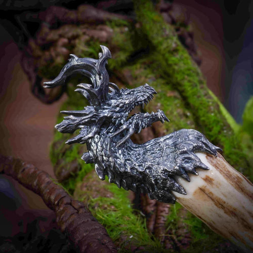 Dragon Head Pendant. Sterling Silver Necklace. Mythical Beast Pendant For Men.