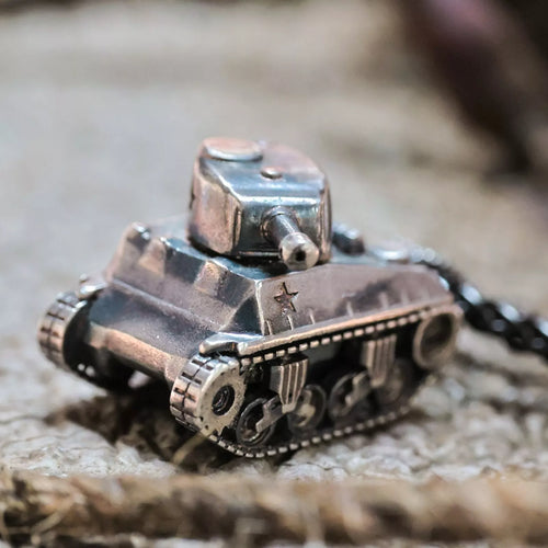 US M4 Sherman Tank Pendant. Cool Gift for Him. M4 Medium Tank Model Necklace.