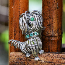 Load image into Gallery viewer, Messy Little Dog Pendant. Gifts for Him. Handmade Necklace. Unique Jewelry.
