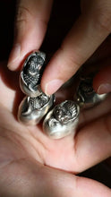Load image into Gallery viewer, Reptile Animal Pendant. Hatched Snake Pendant. Sterling Silver Egg Necklace.