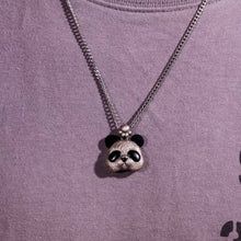 Load image into Gallery viewer, Panda Bear Pendant. Gifts for Him/Her. Handmade Necklace. Silver Pendant.