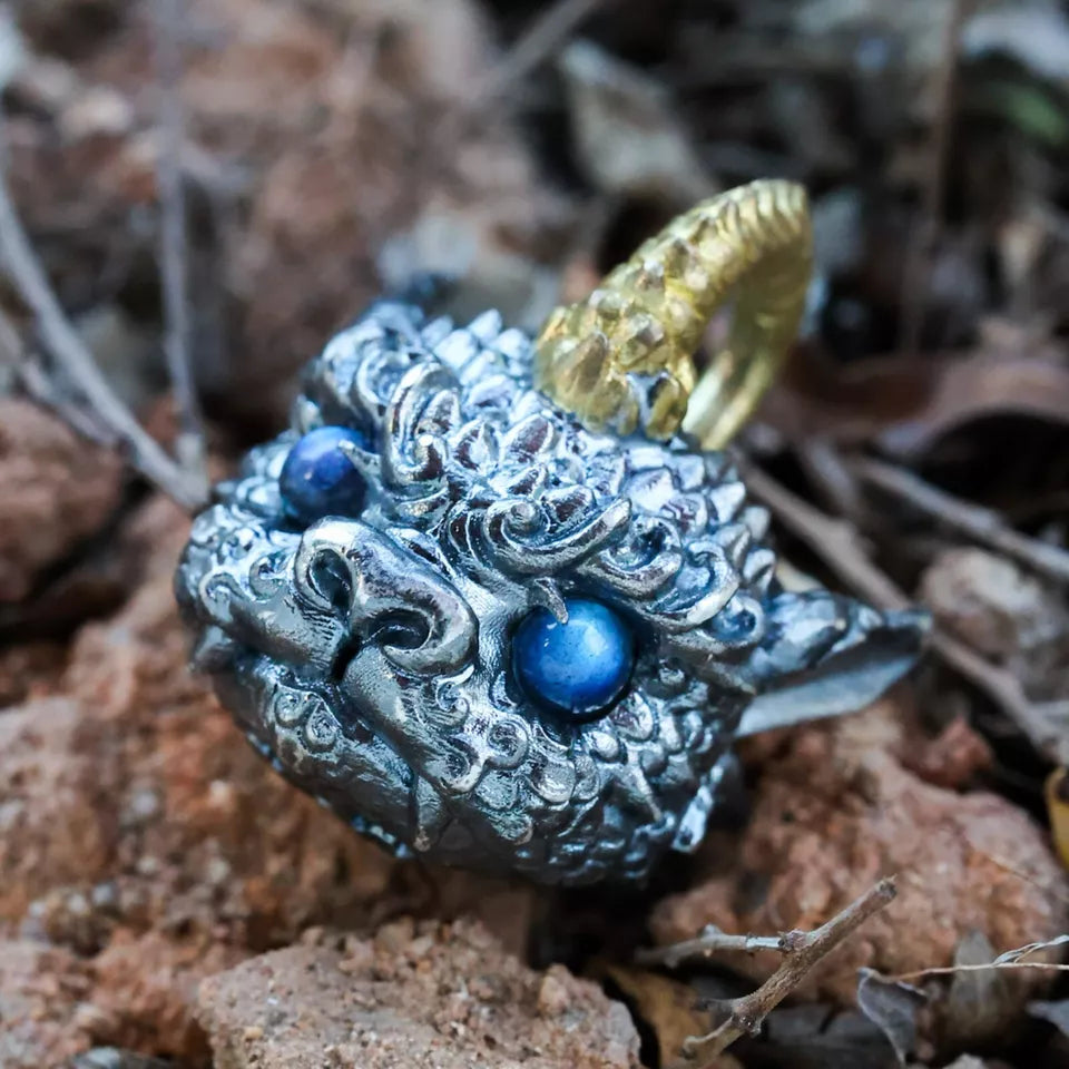 Mythical Beast Pendant. Gift for Him. Handmade Necklace. Sterling Silver Pendant