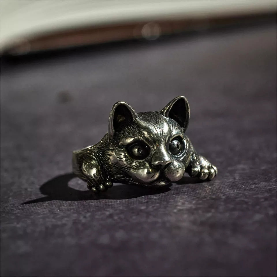 British Shorthair Cat Ring. Gift for Him/Her. Handmade Ring. Cat Lover Gifts.