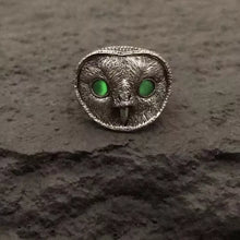 Load image into Gallery viewer, Owl Ring. Gift for Him. Handmade Ring For Men. 925 Silver Ring. Animal Ring.