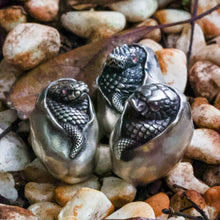 Load image into Gallery viewer, Reptile Animal Pendant. Hatched Snake Pendant. Sterling Silver Egg Necklace.