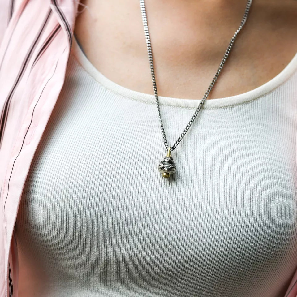 Tiny Frog Pendant. Gifts for Her/Him. Handmade Necklace. Sterling Silver Pendant