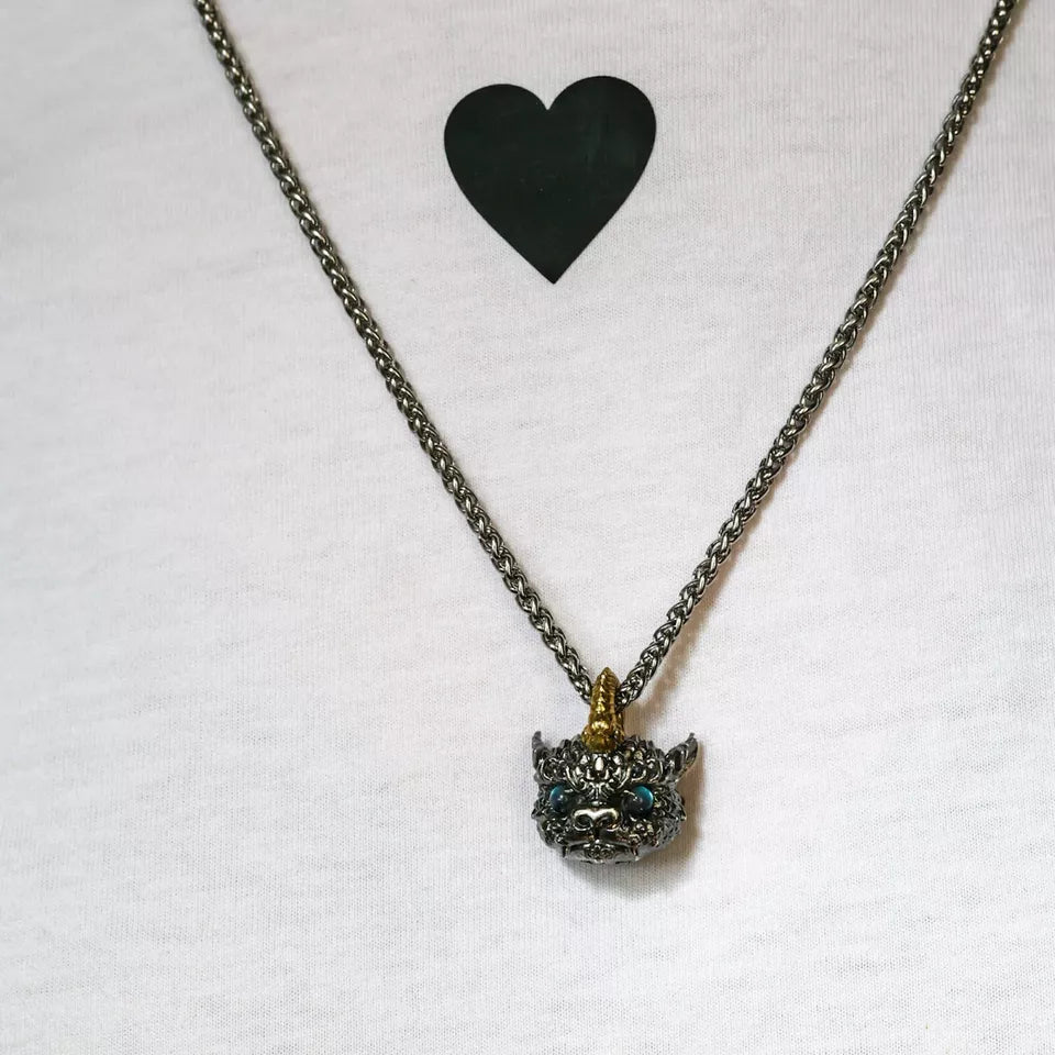 Mythical Beast Pendant. Gift for Him. Handmade Necklace. Sterling Silver Pendant