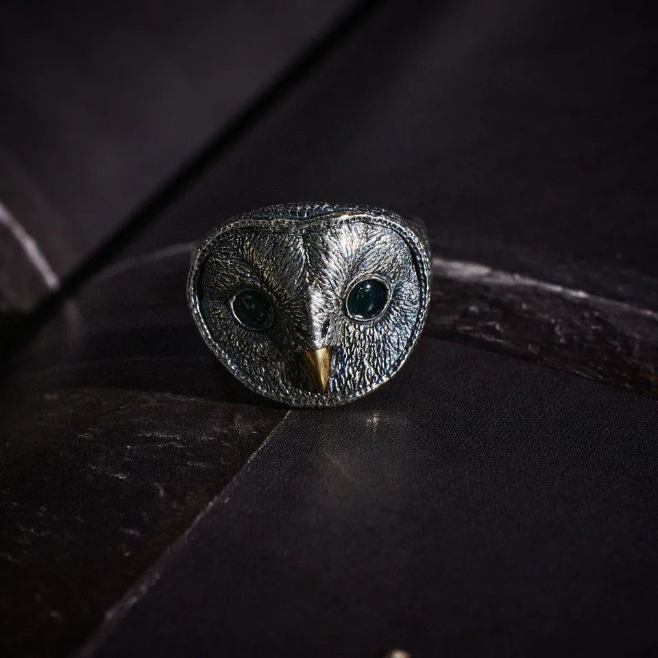 Owl Ring. Gift for Him. Handmade Ring For Men. 925 Silver Ring. Animal Ring.