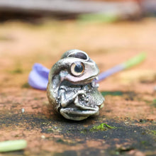 Load image into Gallery viewer, Tiny Frog Pendant. Gifts for Her/Him. Handmade Necklace. Sterling Silver Pendant