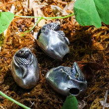 Load image into Gallery viewer, Reptile Animal Pendant. Hatched Snake Pendant. Sterling Silver Egg Necklace.