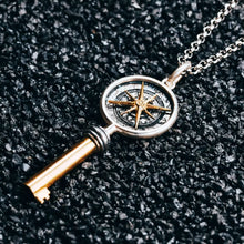 Load image into Gallery viewer, Keys to Mars Pendant, Handmade Sterling Silver&amp;Brass Necklace, Gift for him.