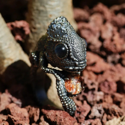 Wild Animal Ring. Sterling Silver Ring. Chameleon Ring, Handmade Jewelry.