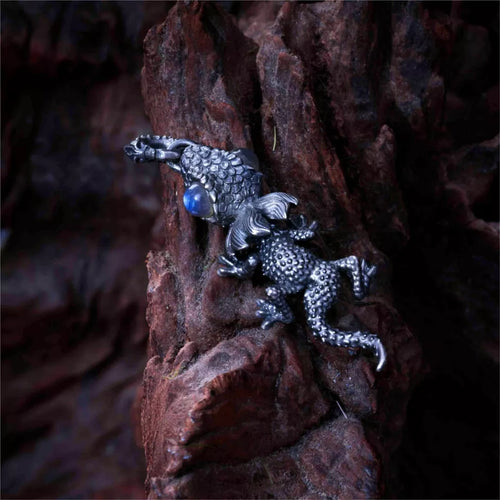 Gecko Pendant. Gifts for Him/Her. Handmade Necklace. Sterling Silver Pendant.