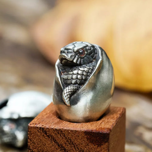 Reptile Animal Pendant. Hatched Snake Pendant. Sterling Silver Egg Necklace.