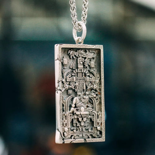 Mayan rocket Pendant. 925 silver necklace. Handmade necklace, Gifts for him.