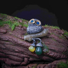 Load image into Gallery viewer, 925 Silver Owl Pendant. Gift for Him/Her. Handmade Necklace. Unique Jewelry.