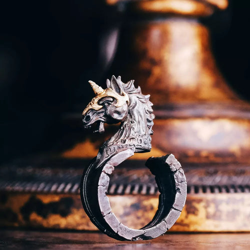 Mythical Beast Ring, Unicorn Ring, 925 Silver Ring, Handmade Ring for Men.