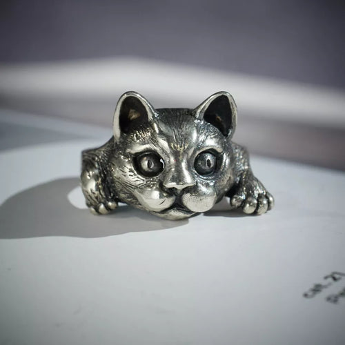 British Shorthair Cat Ring. Gift for Him/Her. Handmade Ring. Cat Lover Gifts.