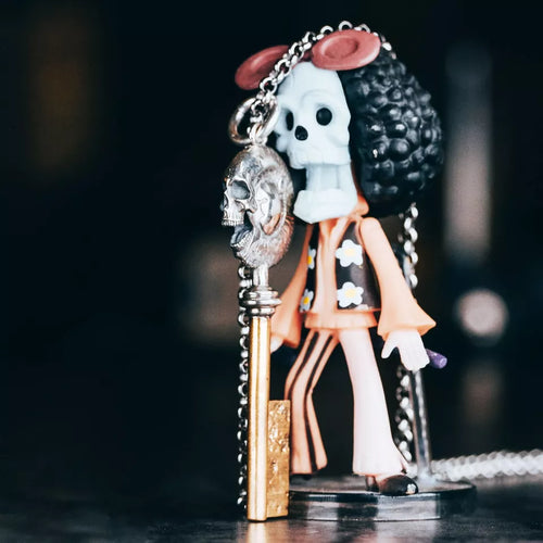 925Silver Key Pendant, Handmade Sterling Silver Skull Necklace, Gift for him.