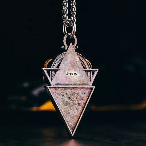 925 silver God's eye pendant, Antler pendant, Christmas gift. Elk pendant