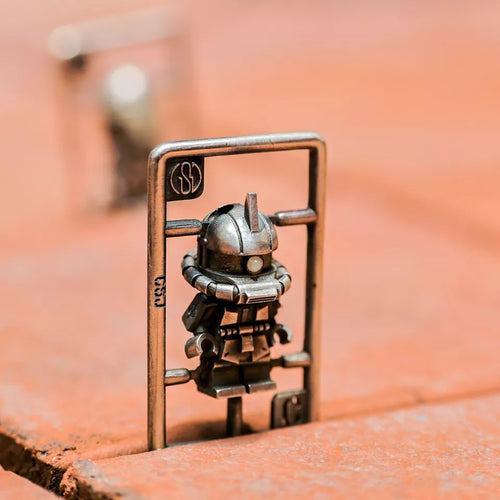 925 Silver Japanese Gundam Pendant. Glow-in-the-dark Robot. Handmade Necklace.