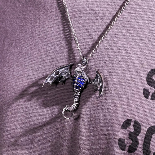 Pterodactyl Pendant. Sterling Silver Pterosaur Necklace. Quetzalcoatlus Necklace