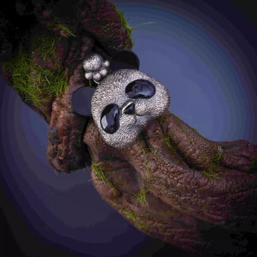 Panda Bear Pendant. Gifts for Him/Her. Handmade Necklace. Silver Pendant.