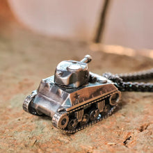 Load image into Gallery viewer, US M4 Sherman Tank Pendant. Cool Gift for Him. M4 Medium Tank Model Necklace.
