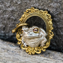 Load image into Gallery viewer, Toad in a Frame Pendant. Frog Pendant. Gift for Her. Handmade S925 Necklace.