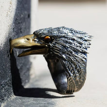 Load image into Gallery viewer, Mythical Wild Animal Ring. Sterling Silver Ring. Handmade Jewelry. Gift For Him.