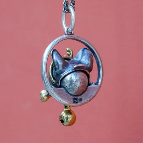 French Bulldog Pendant. 925 Silver Necklace. Pet Dog Pendant. Handmade Jewelry.
