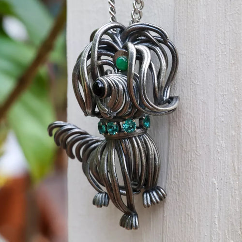 Messy Little Dog Pendant. Gifts for Him. Handmade Necklace. Unique Jewelry.