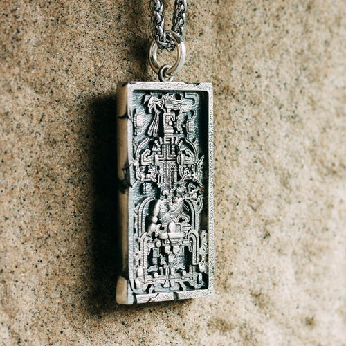 Mayan rocket Pendant. 925 silver necklace. Handmade necklace, Gifts for him.