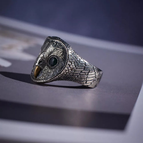 Owl Ring. Gift for Him. Handmade Ring For Men. 925 Silver Ring. Animal Ring.