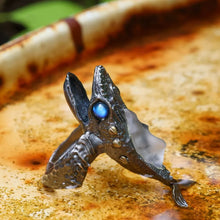 Load image into Gallery viewer, Mythical Fish Ring. Sterling Silver Ring. Handmade Jewelry. Gift For Him.