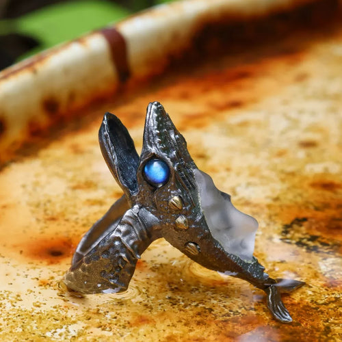 Mythical Fish Ring. Sterling Silver Ring. Handmade Jewelry. Gift For Him.