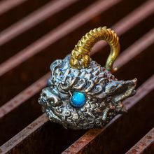 Load image into Gallery viewer, Mythical Beast Pendant. Gift for Him. Handmade Necklace. Sterling Silver Pendant