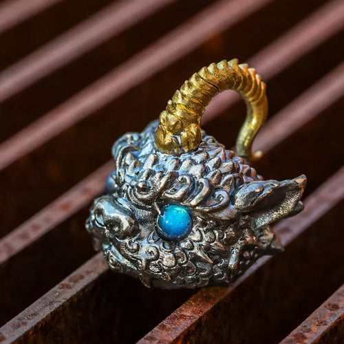 Mythical Beast Pendant. Gift for Him. Handmade Necklace. Sterling Silver Pendant