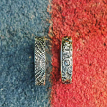 Load image into Gallery viewer, Sterling Silver Couple Rings, Handmade Couple Ring Set, Sun Moon Promise Band.
