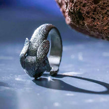 Load image into Gallery viewer, Rabbit Ring. Cute Gift for Her. Sterling Silver Ring. Handmade Jewelry.