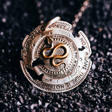 Load image into Gallery viewer, Legendary Snake Shield Pendant, 925 Sterling Silver Necklace, Gifts for Him.
