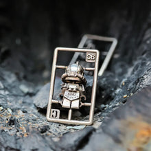 Load image into Gallery viewer, 925 Silver Japanese Gundam Pendant. Glow-in-the-dark Robot. Handmade Necklace.